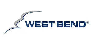 West Bend logo with abstract design.