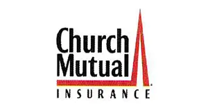 Church Mutual Insurance logo with red design.